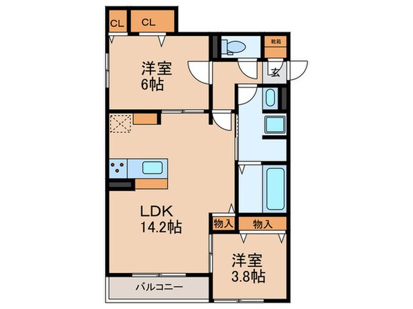 仮）平野区平野西６丁目ＰＪB棟の物件間取画像